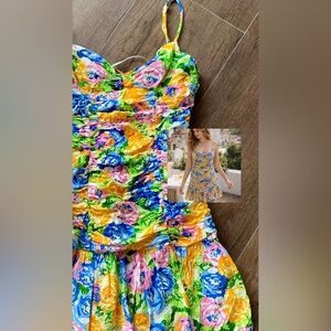 Zara mini ruffle floral print dress